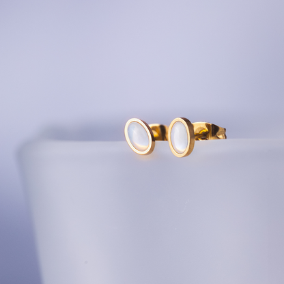 Oval Studs Rose Gold