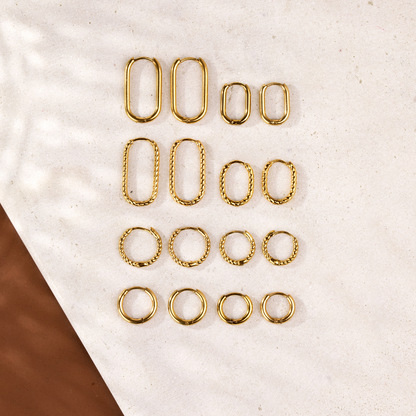 Oval Clean Hoop Bundle Gold