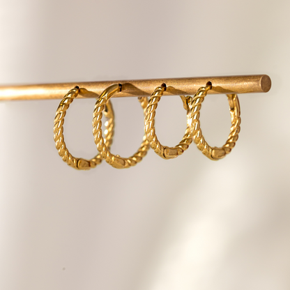 Twisted Hoop Bundle Small Gold