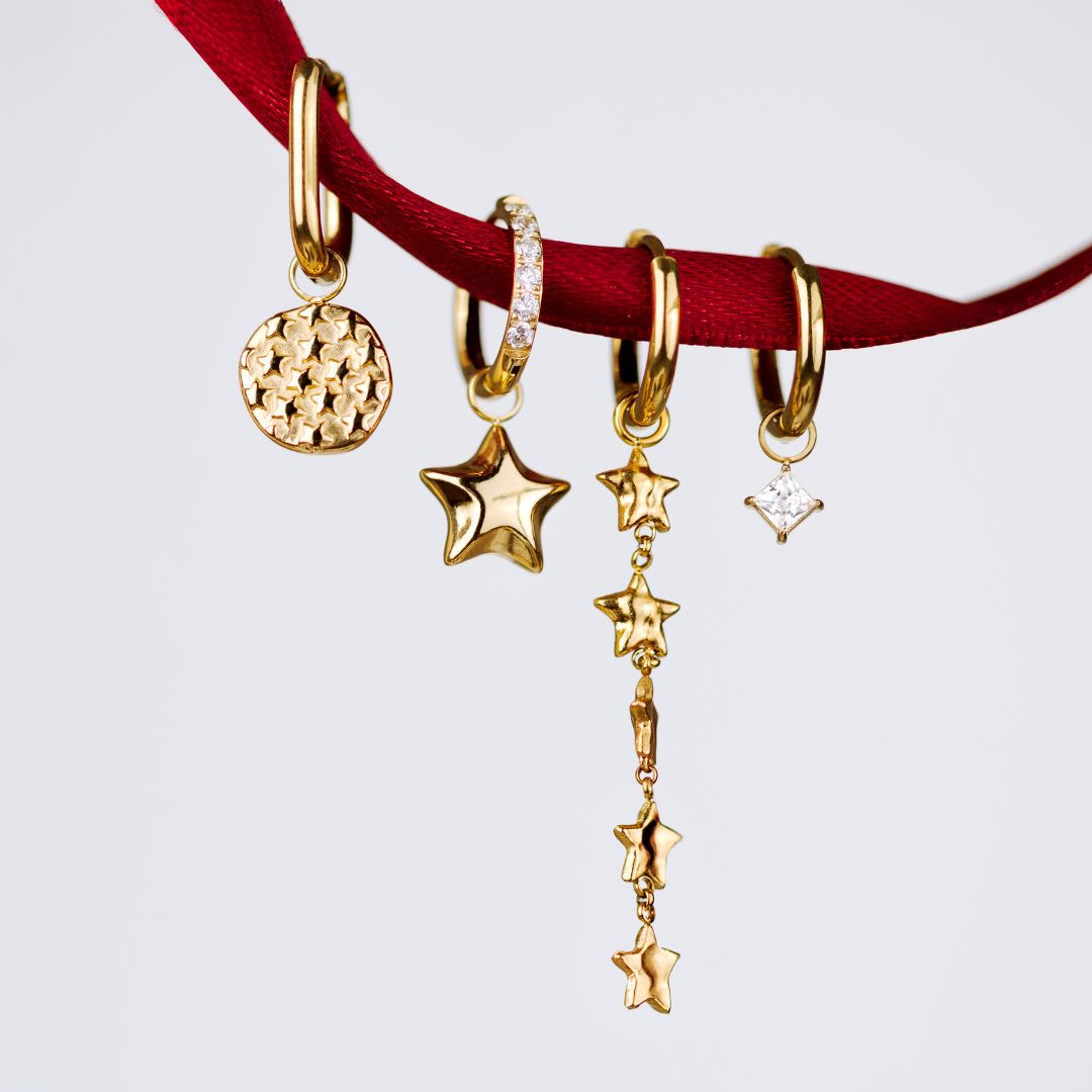 Starry Skies Oval Hoop Set Baby Roségold