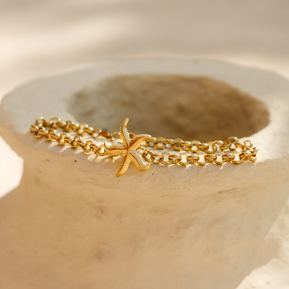 Chunky Starfish Bracelet Gold