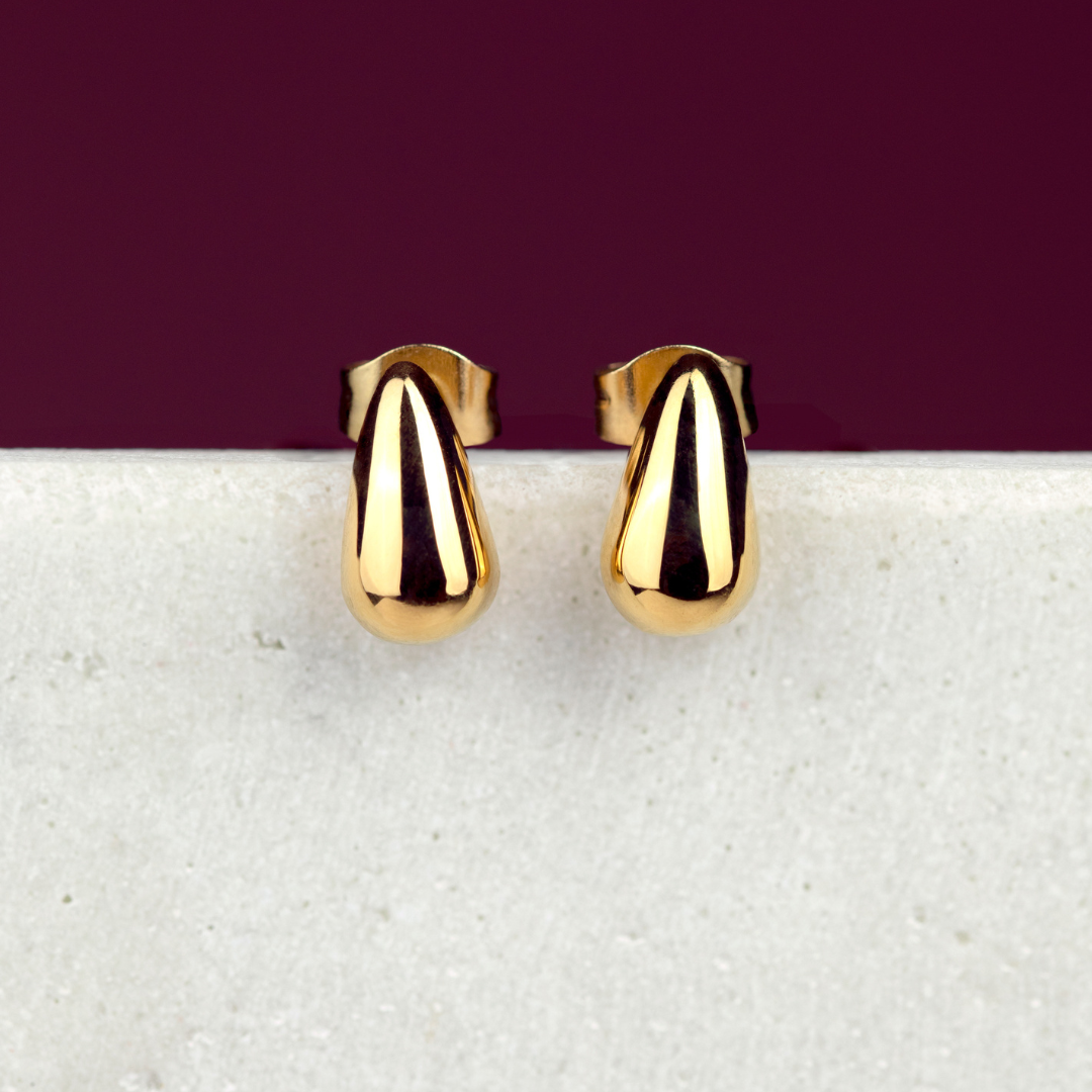 Droplet Studs Baby Rose Gold