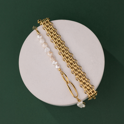 Fluidity Pearl Bracelet Rose Gold