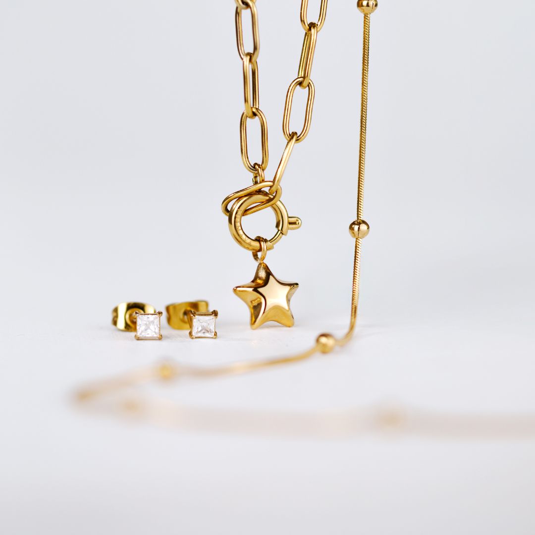 Nova Oval Links Necklace Set Silver