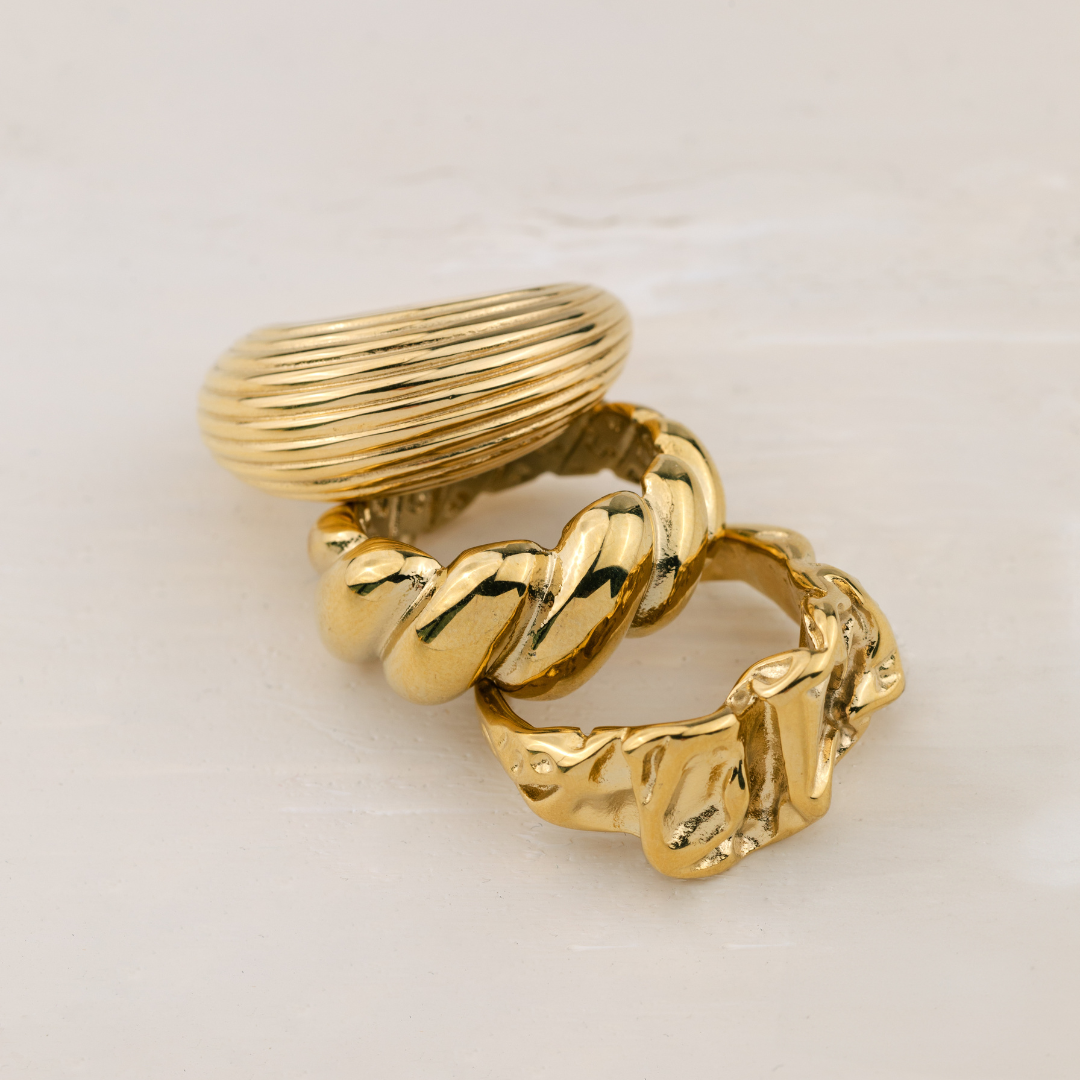 Bold Twist Ring Gold