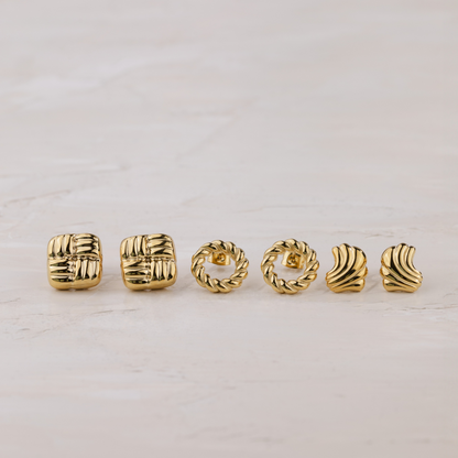 Twisted Donut Studs Silver