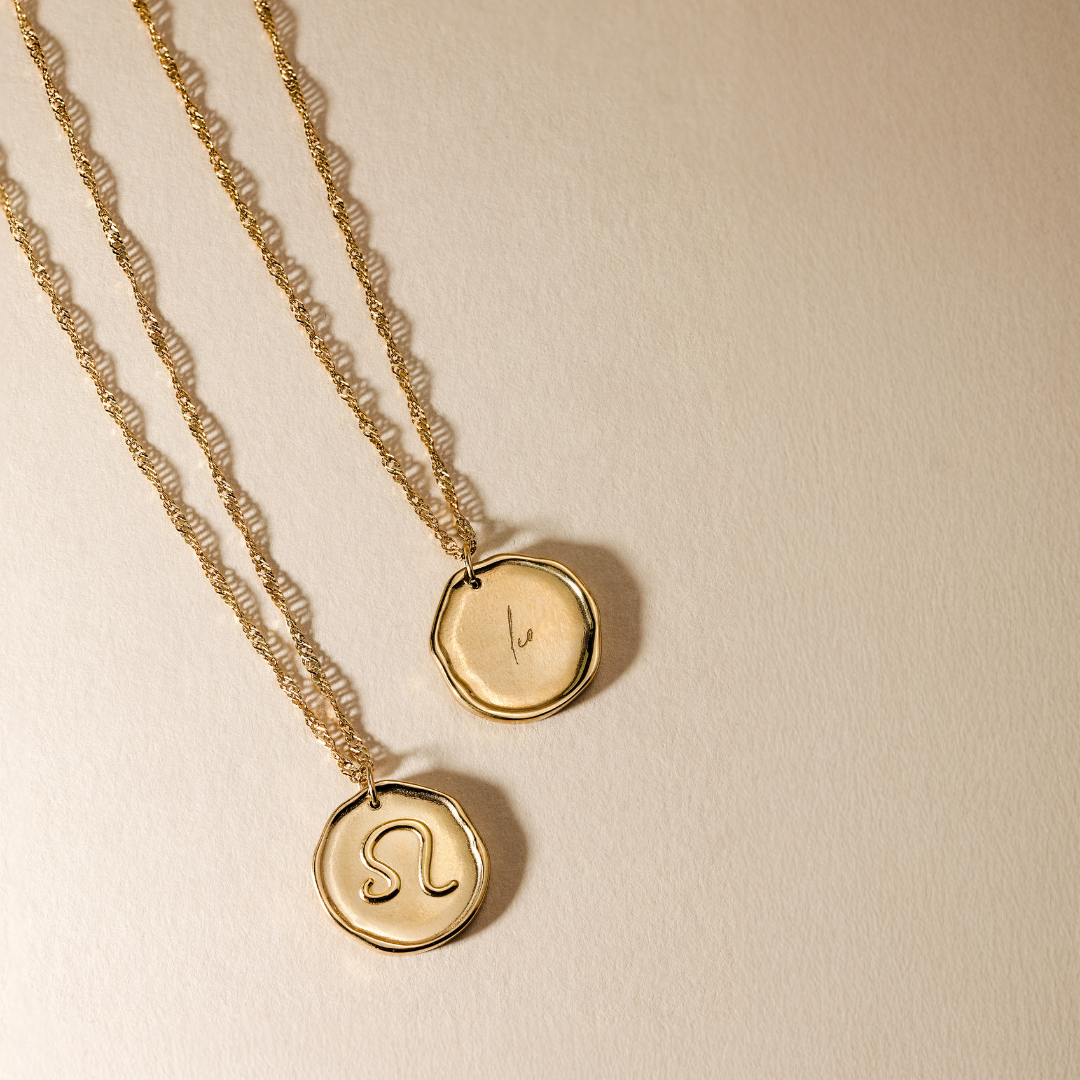 Zodiac Necklace – Leo Gold