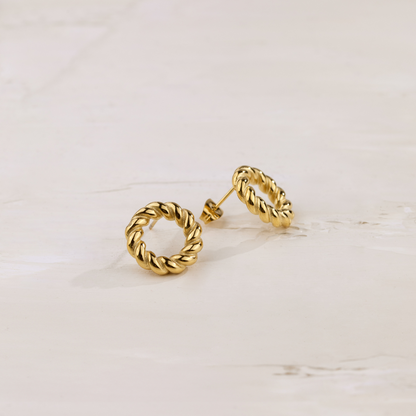 Twisted Donut Studs Gold