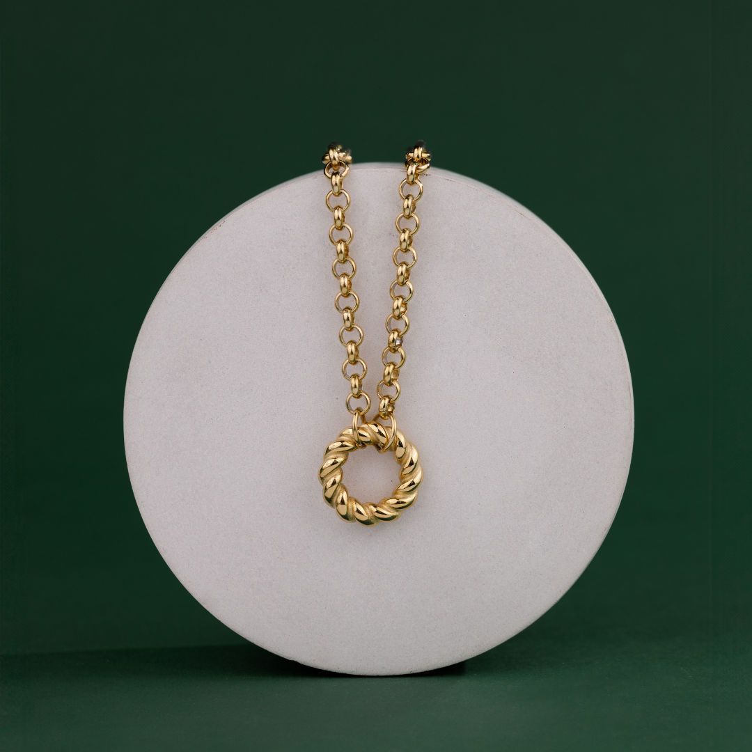 Twisted Donut Necklace Gold