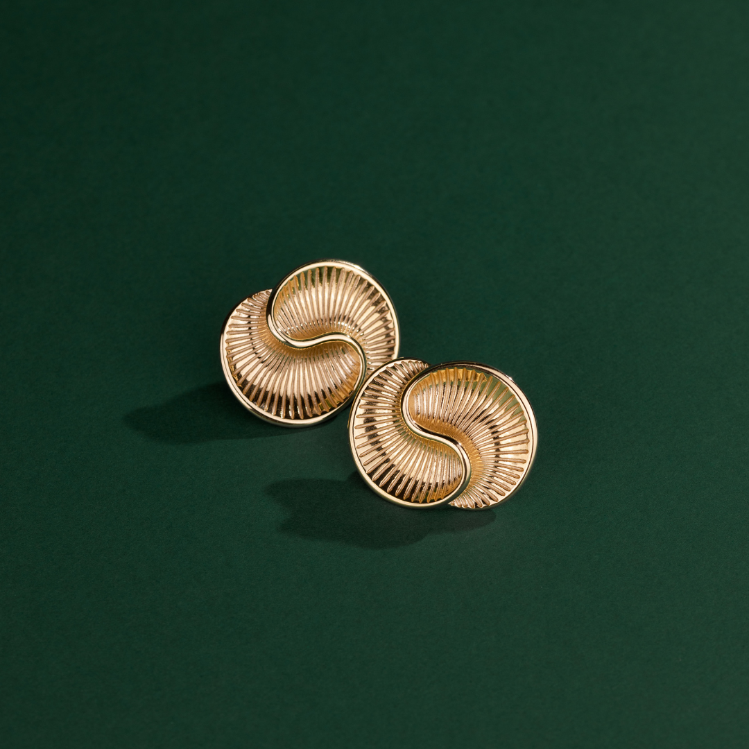 Winding Spiral Studs Silver