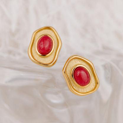 Scarlet Treasure Studs Rose Gold