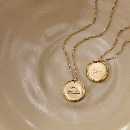 Zodiac Necklace – Libra Gold