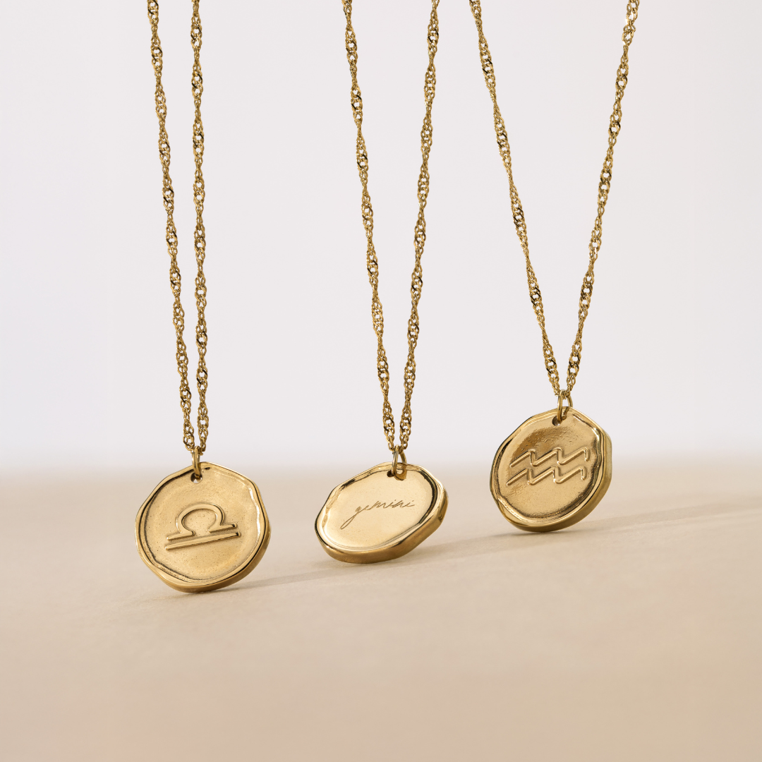 Zodiac Necklace – Gemini Gold