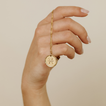 Zodiac Necklace – Pisces Gold