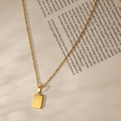 Letter Necklace J Rose Gold