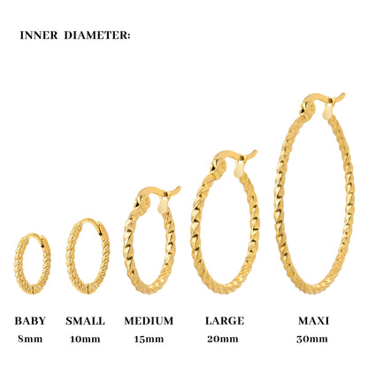 Twisted Hoop Bundle Small Gold