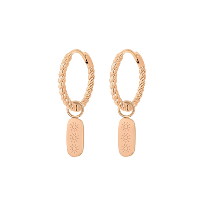 Under the Sun Twisted Hoop Set Small Rose Gold