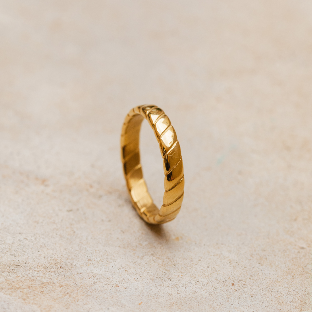 Flat Stripe Ring Rose Gold