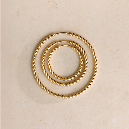 Twisted Hoops Extra Large Gold