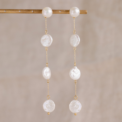 Pure Love Pearl Earrings Gold