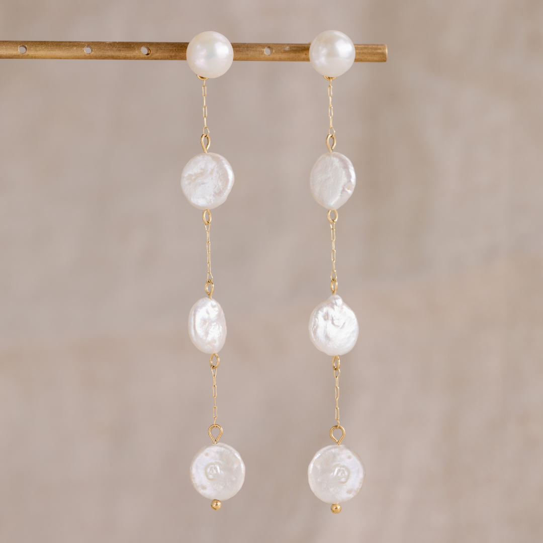 Pure Love Pearl Earrings Rose Gold