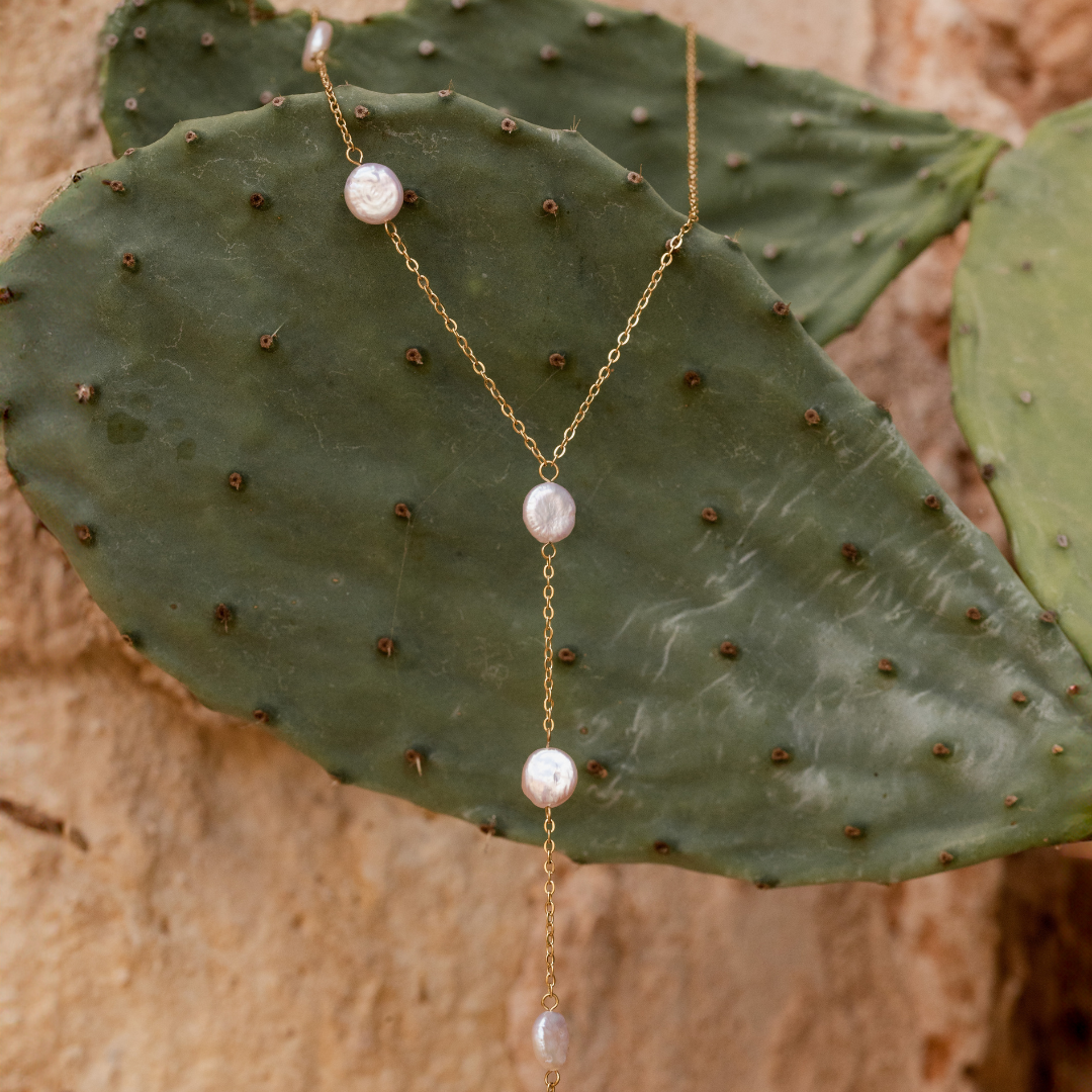 Timeless Pearl Y-Necklace Rose Gold