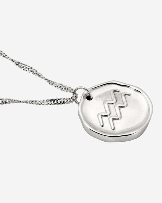 Zodiac Necklace – Aquarius Silver