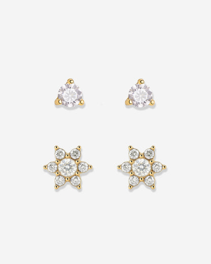 Glimmering Petals Stud Bundle gold