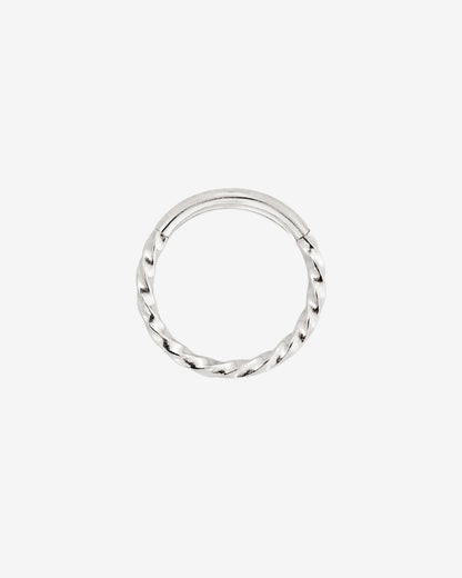 Twisted Click Piercing Ring Silver