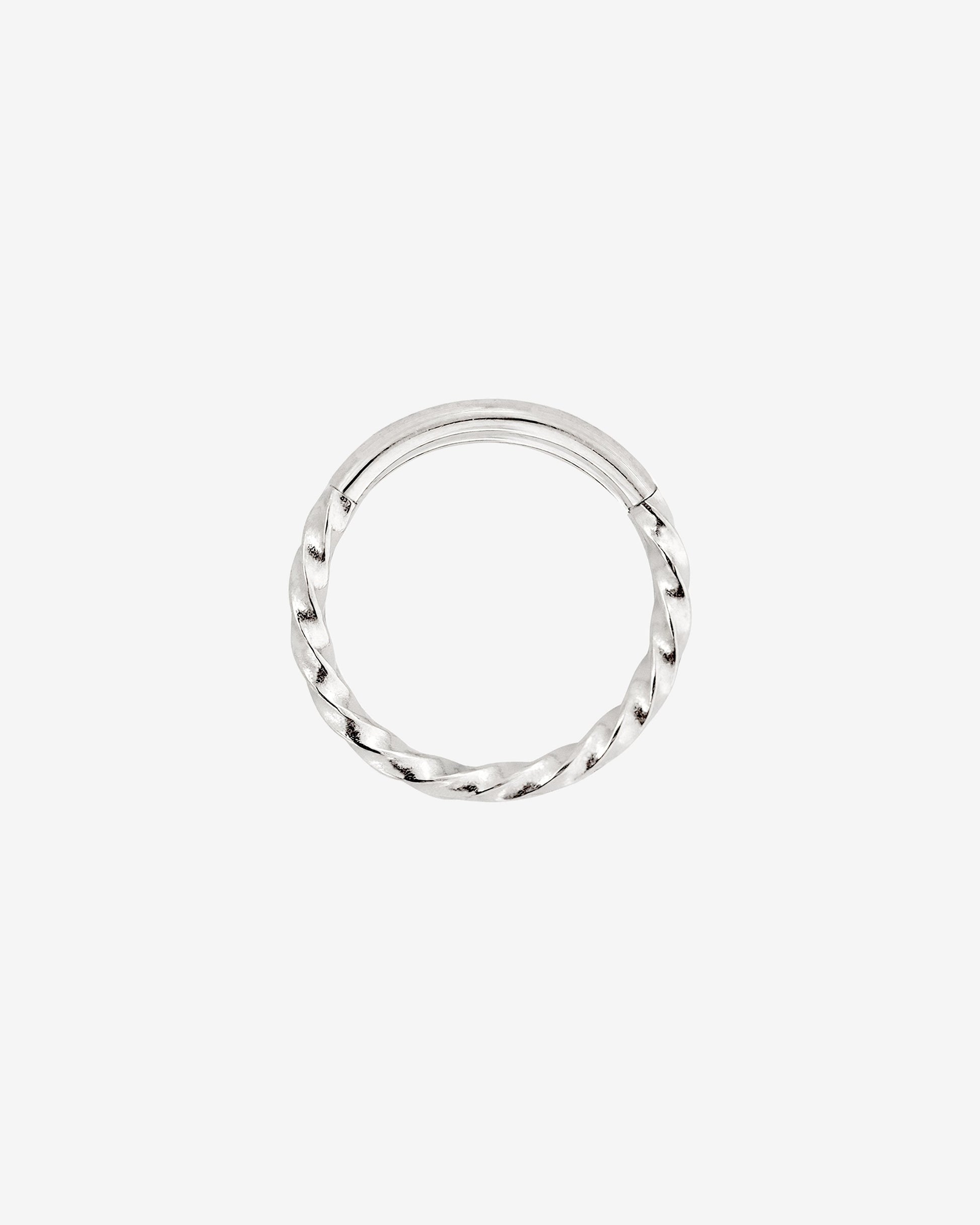 Twisted Click Piercing Ring Silver