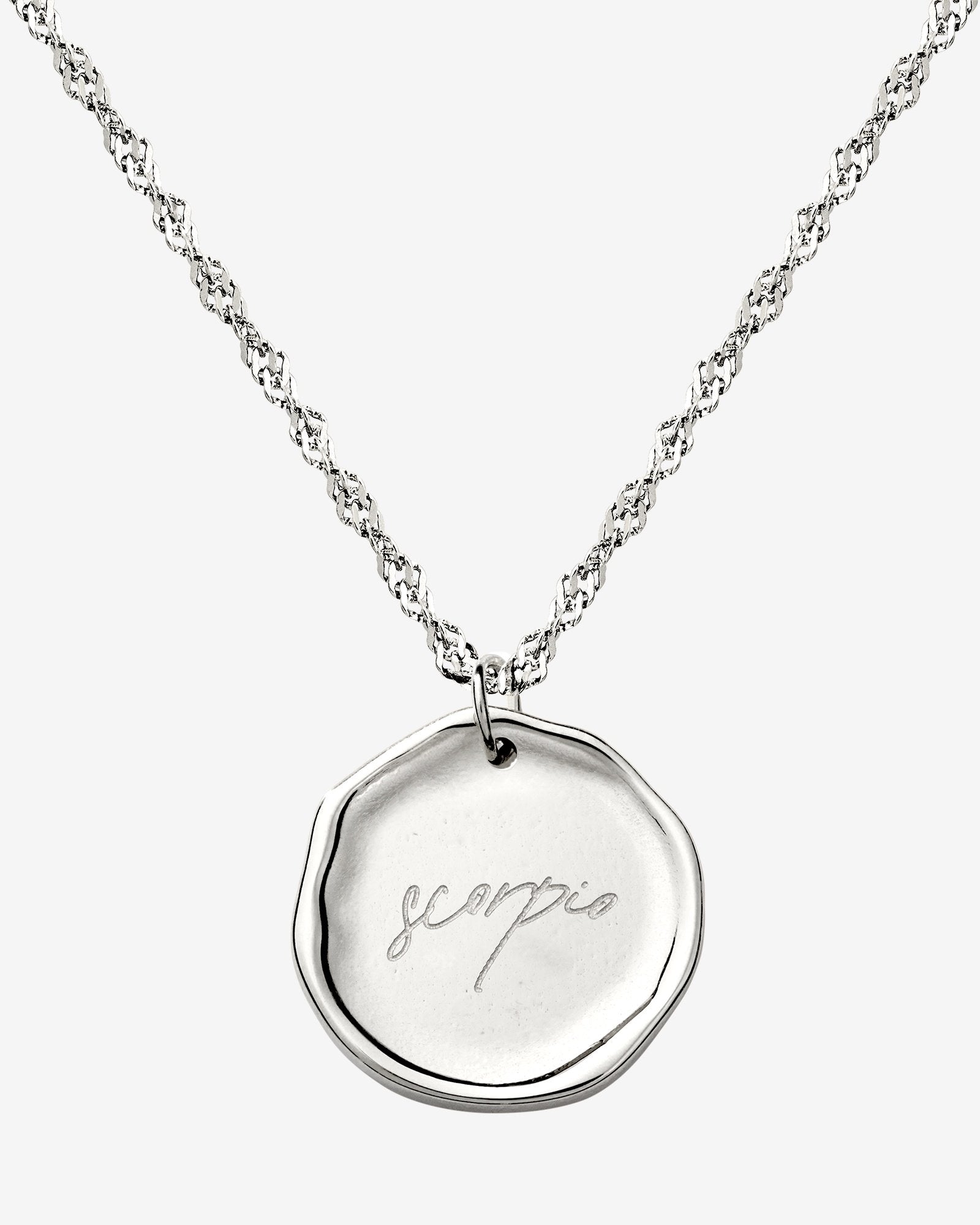Zodiac Necklace – Scorpio Silver