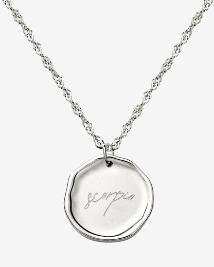 Zodiac Necklace – Scorpio Silver