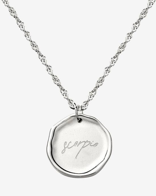 Zodiac Necklace – Scorpio Silver