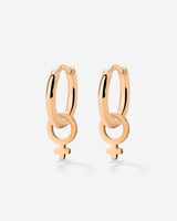 Female Icon Hoop Set Small Rose Gold