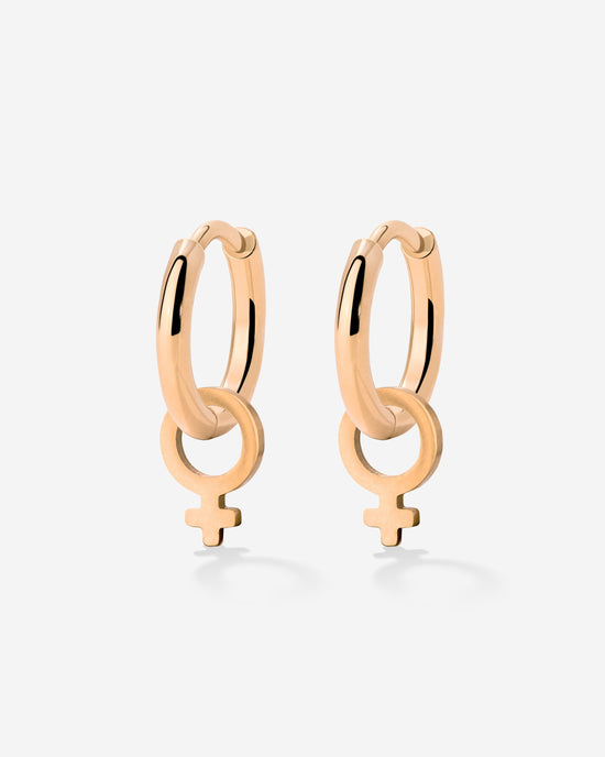 Female Icon Hoop Set Small Rose Gold