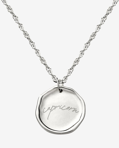 Zodiac Necklace – Capricorn Silver