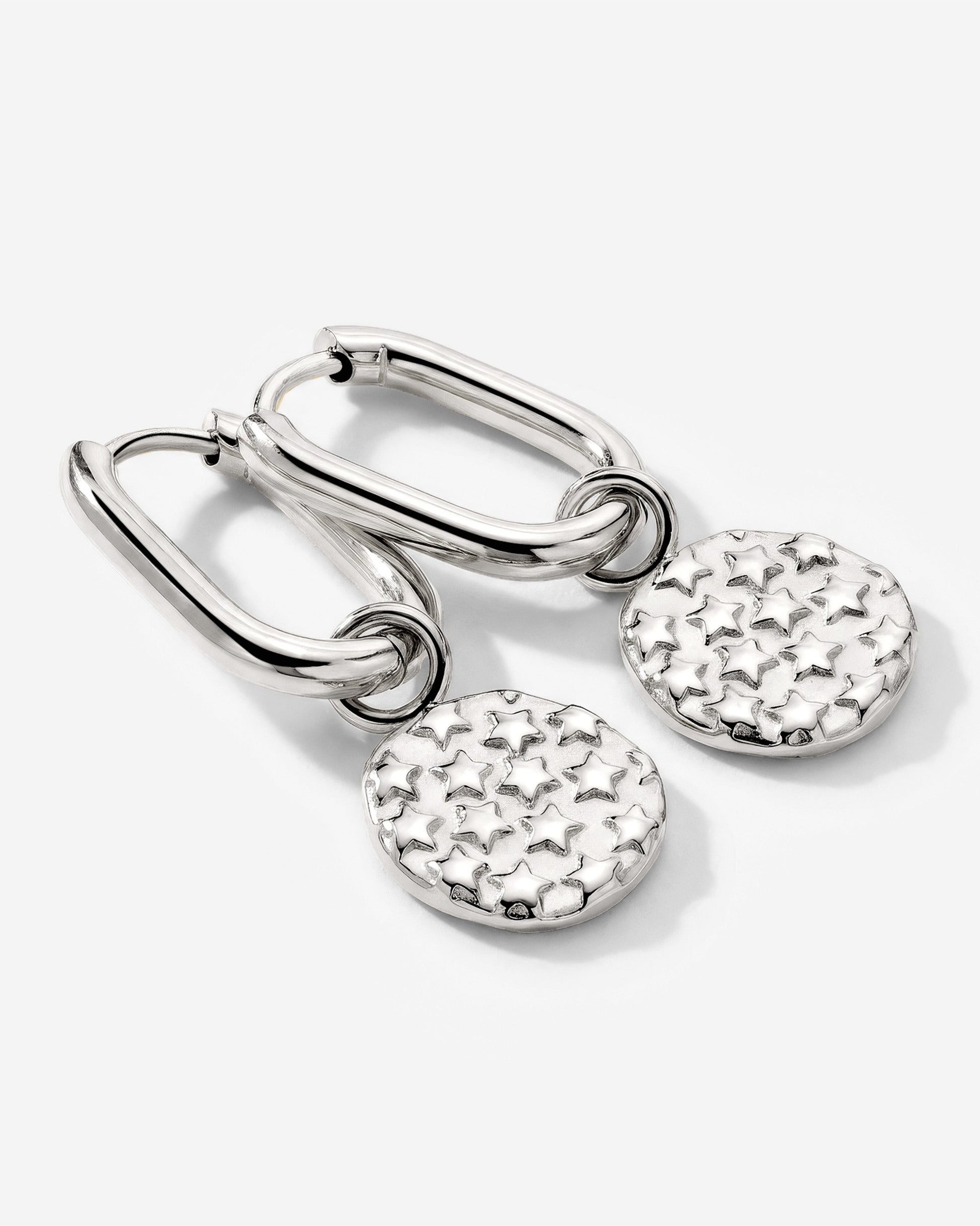 Starry Skies Oval Hoop Set Baby Silver