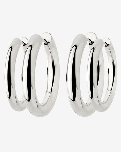 Chunky Lover Hoop Set Maxi Silver