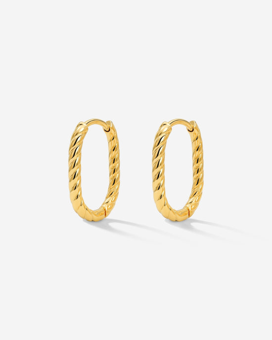 Oval Twisted Hoops Baby Gold