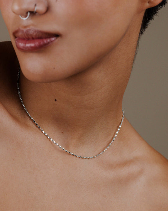 Tinsel Chain Necklace Silver
