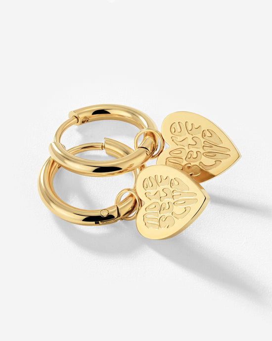 More Self-Love Hoop Set Small Gold