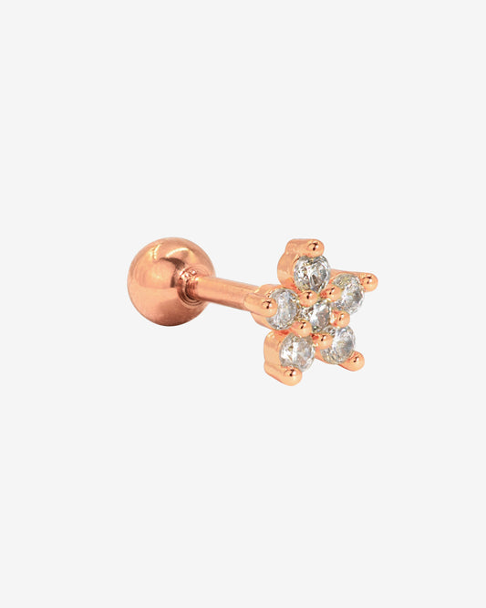 Radiant Flower Piercing Stud Rose Gold