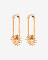 Sun Ray Oval Hoops Small Rose Gold