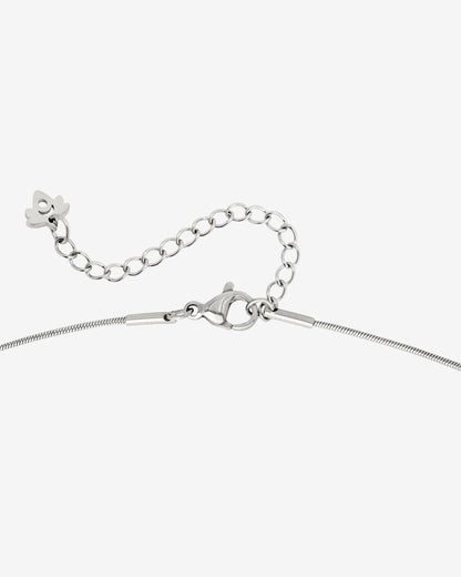 Flower Tile Necklace Silver