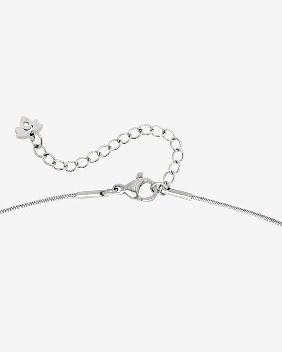Flower Tile Necklace Silver