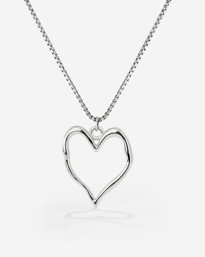 Melting Heart Necklace Silver