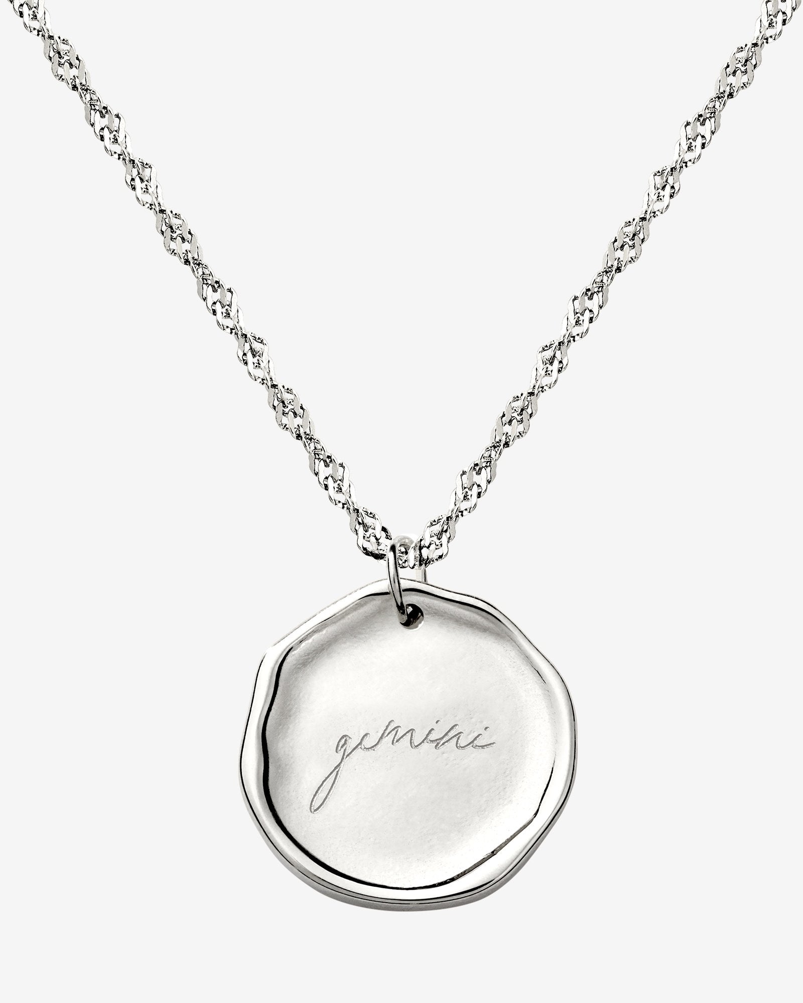 Zodiac Necklace – Gemini Silver