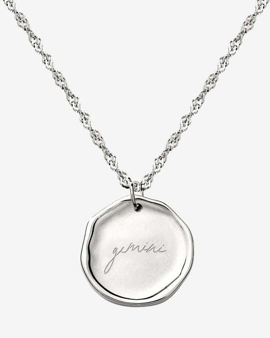 Zodiac Necklace – Gemini Silver
