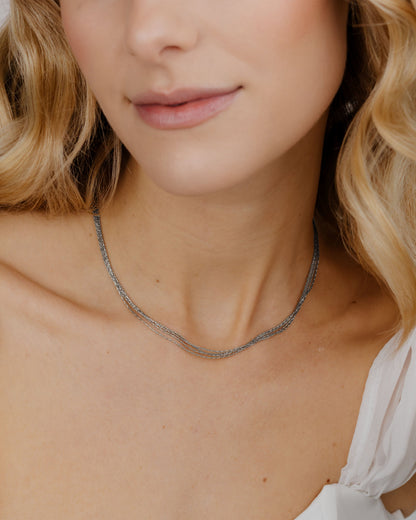 Cascade Layer Necklace Silver