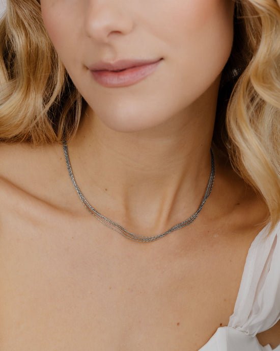 Cascade Layer Necklace Silver